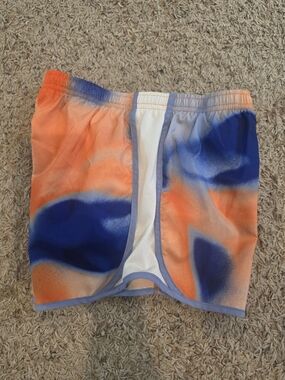 Athletic Works Orange and Blue Printed Athletic Shorts